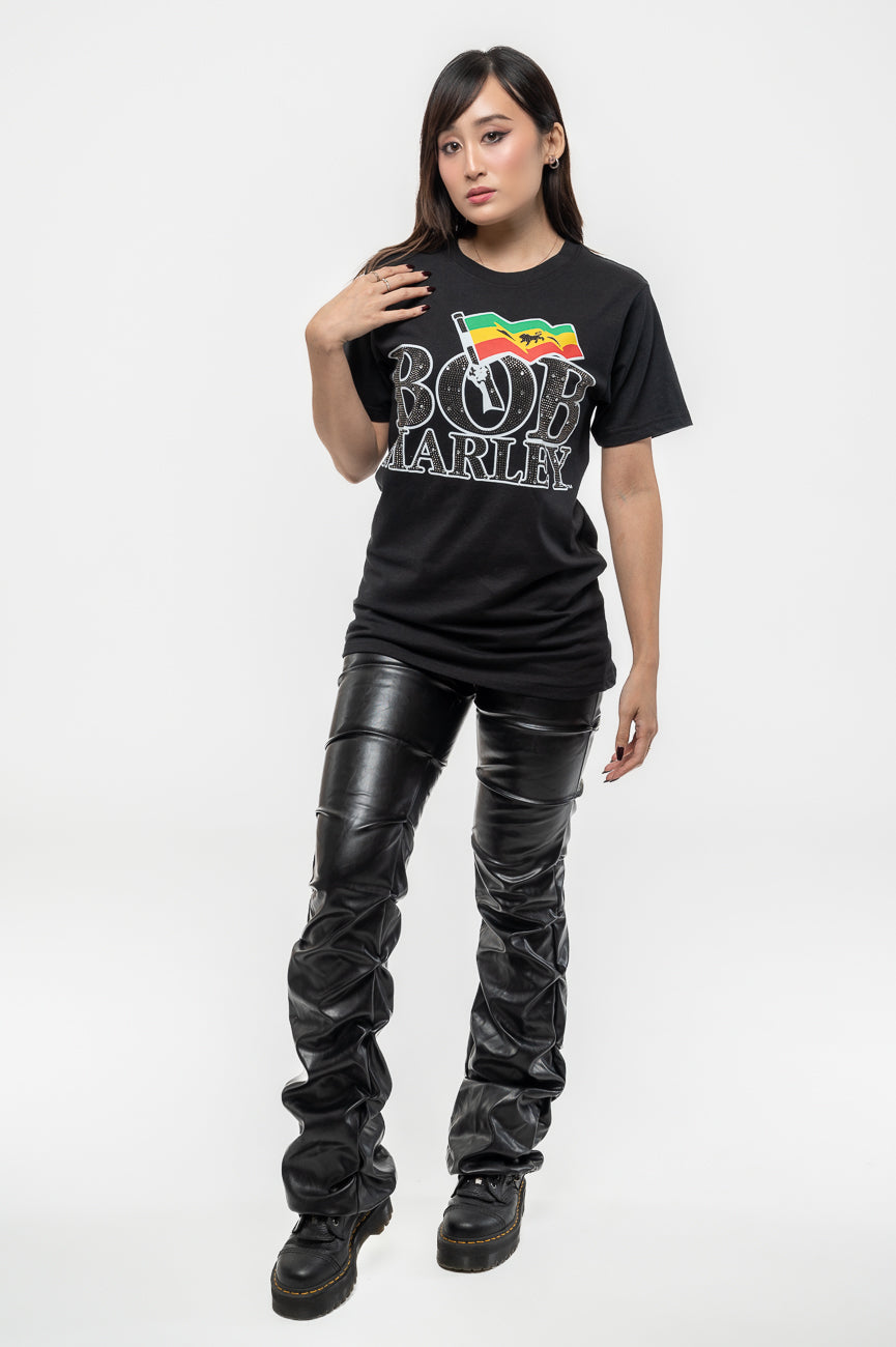 Bob Marley Diamante Flag T Shirt product image 2