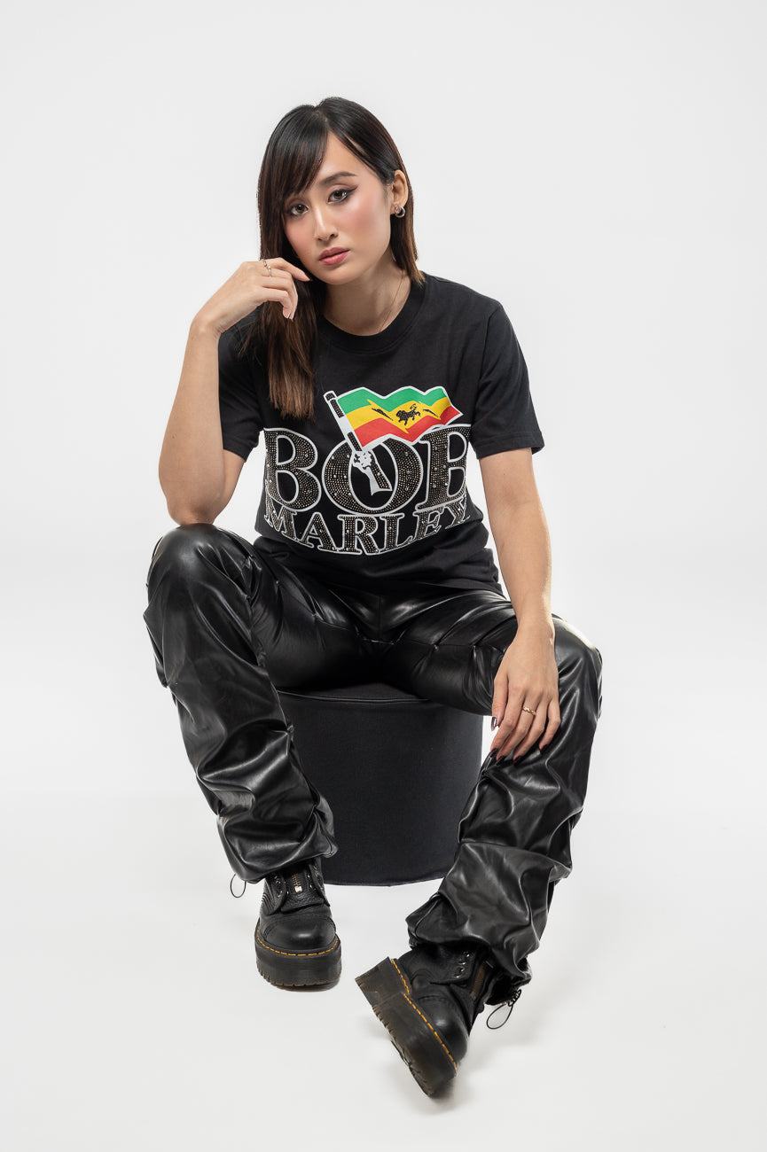 Bob Marley Diamante Flag T Shirt product image 4