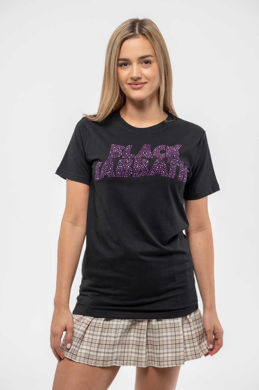 Black Sabbath Classic Wavy Diamante T Shirt product image 1