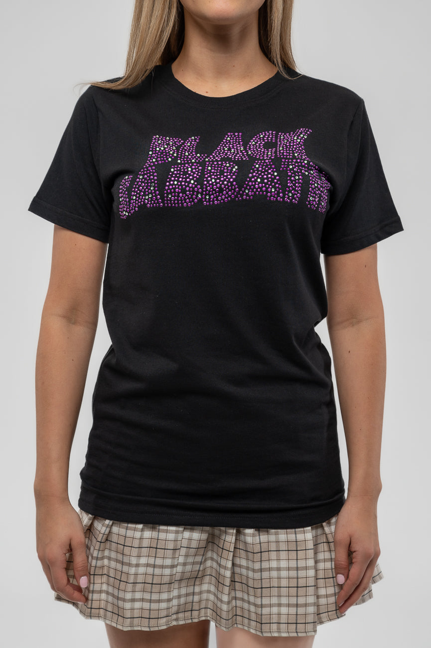 Black Sabbath Classic Wavy Diamante T Shirt product image 3