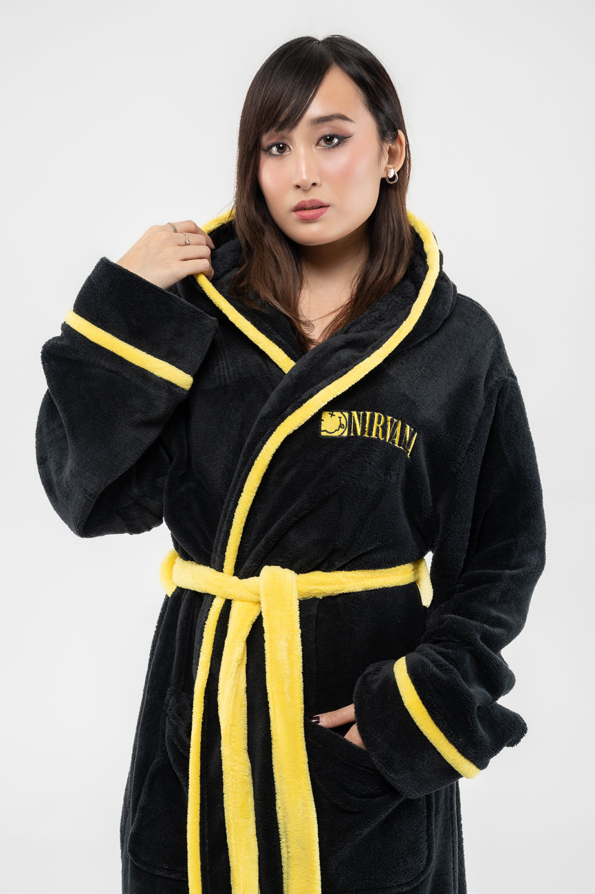 Nirvana Yellow Grunge Smile Bathrobe