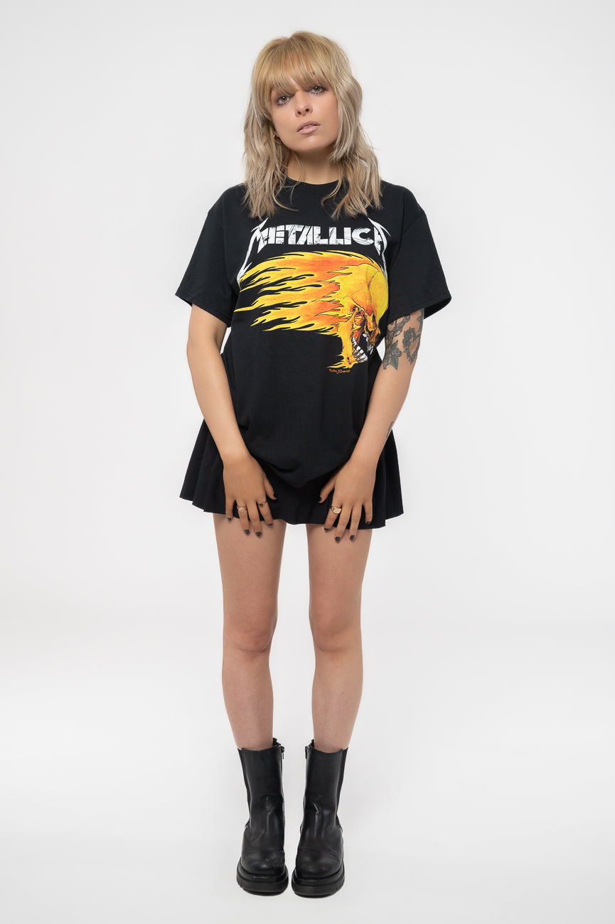 Metallica Flaming Skull Tour 94 T Shirt product image 2