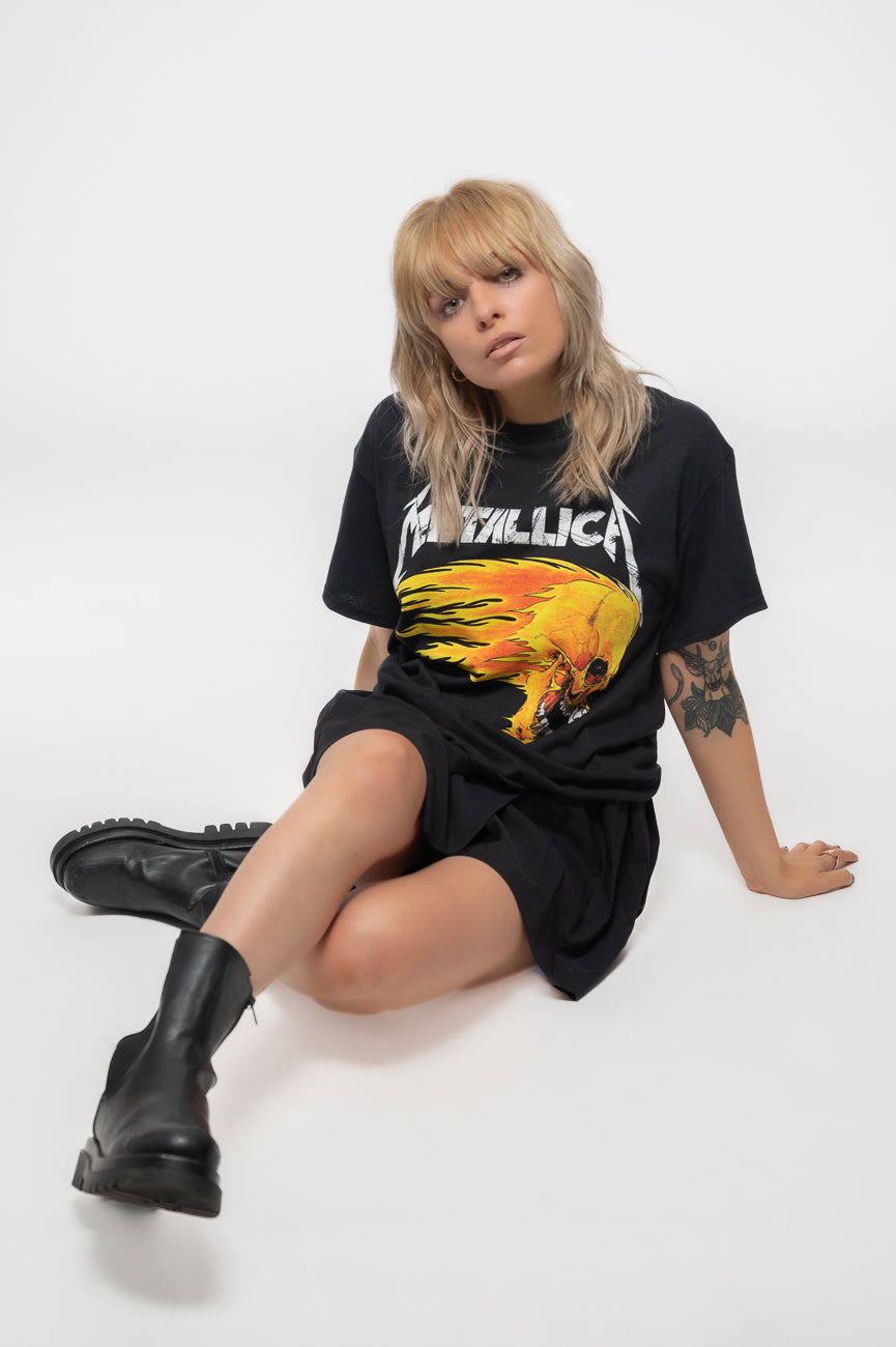 Metallica Flaming Skull Tour 94 T Shirt product image 5