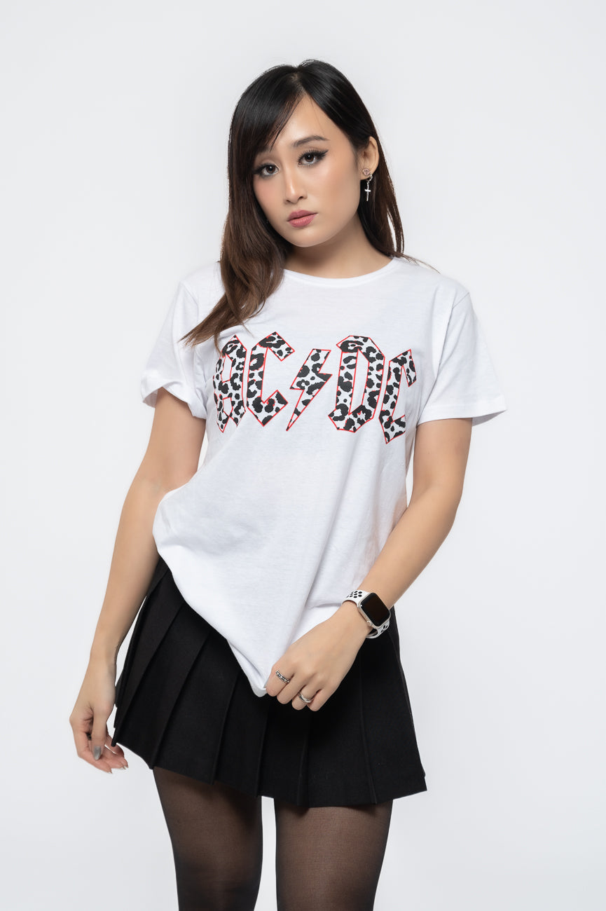 AC/DC Mono Leopard Print Skinny Fit T Shirt product image 1