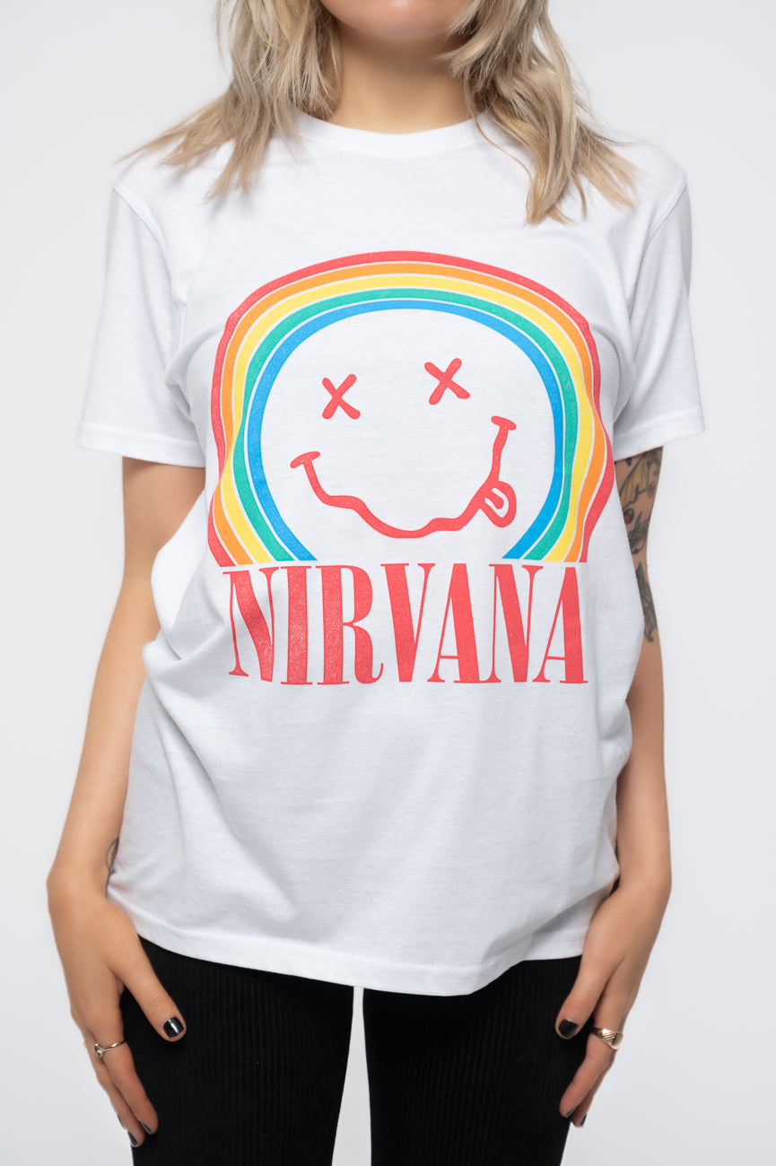 Nirvana Rainbow Grunge Smile T Shirt product image 3