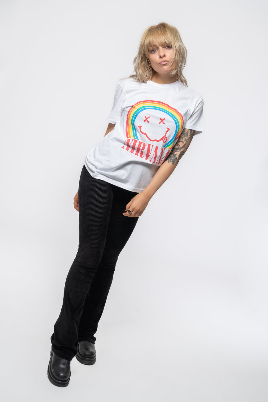 Nirvana Rainbow Grunge Smile T Shirt product image 5