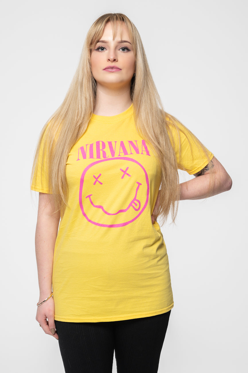 Nirvana Pink Grunge Smile T Shirt product image 1