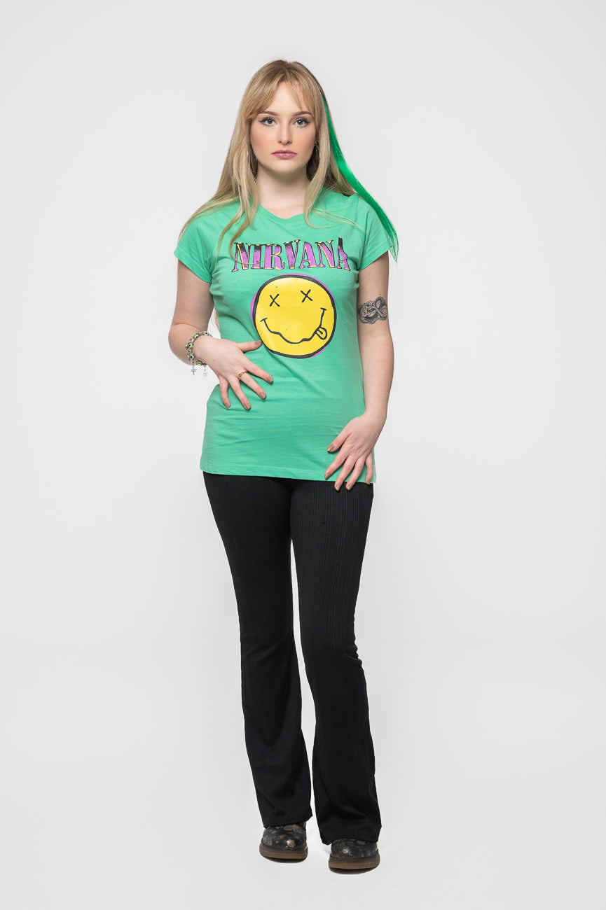 Nirvana Pink Grunge Smile Skinny T Shirt product image 2