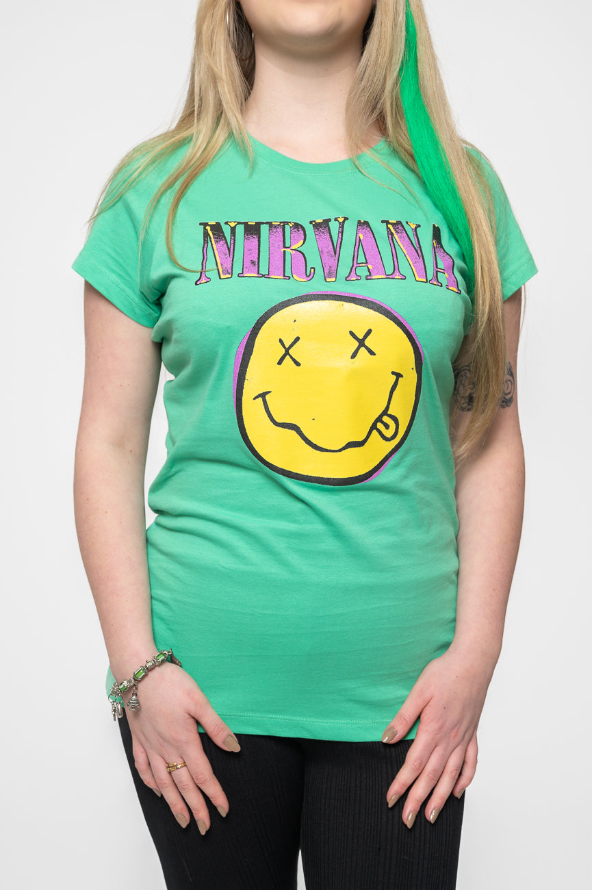 Nirvana Pink Grunge Smile Skinny T Shirt product image 3