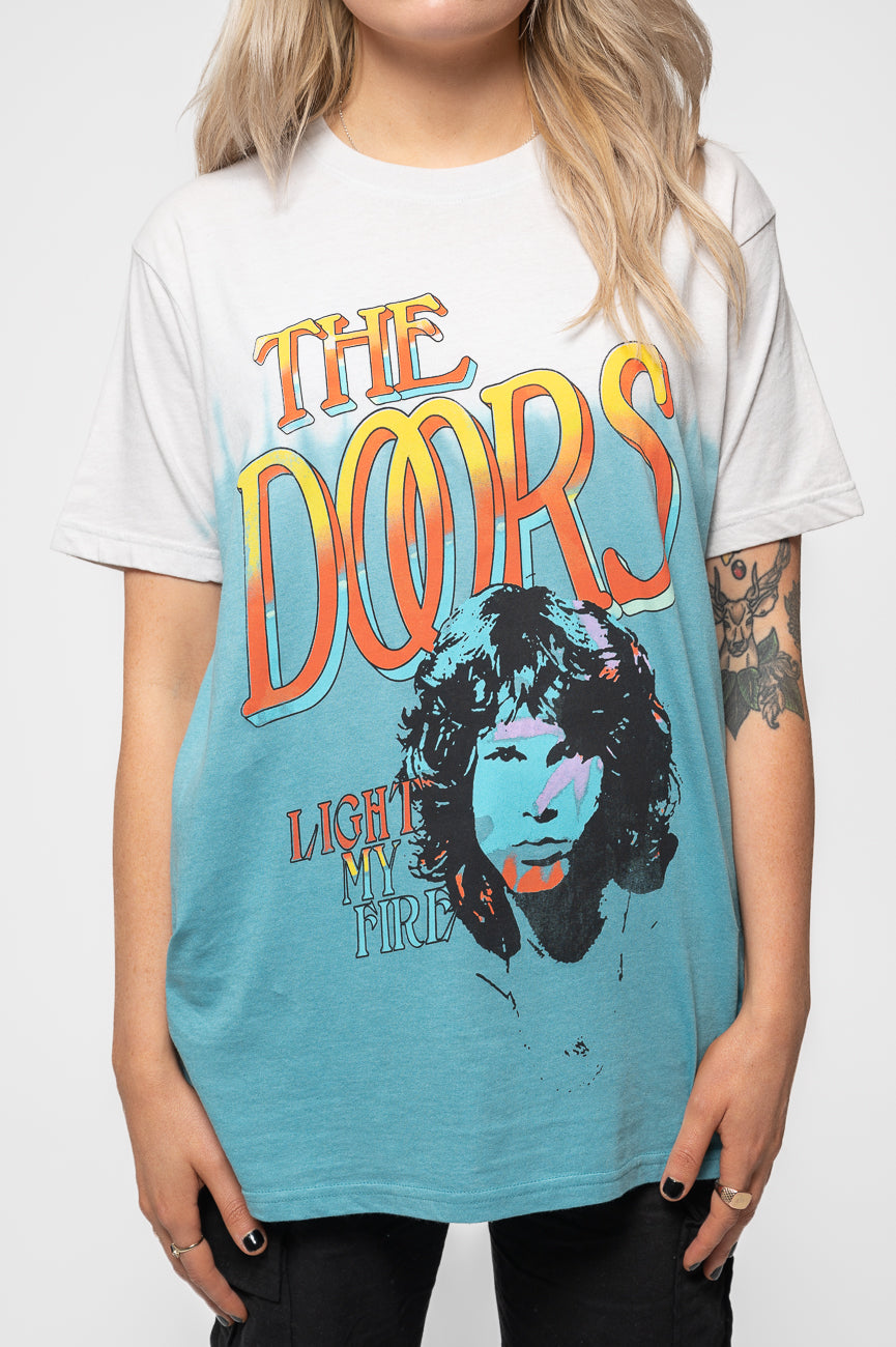 The Doors Light My Fire Stacked Blue Dye Wash T Shirt product image 3