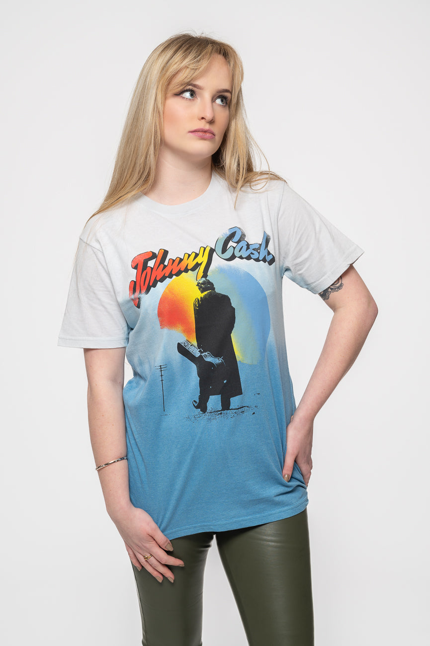 Johnny Cash Walking Guitar Dye Wash T Shirt product image 1