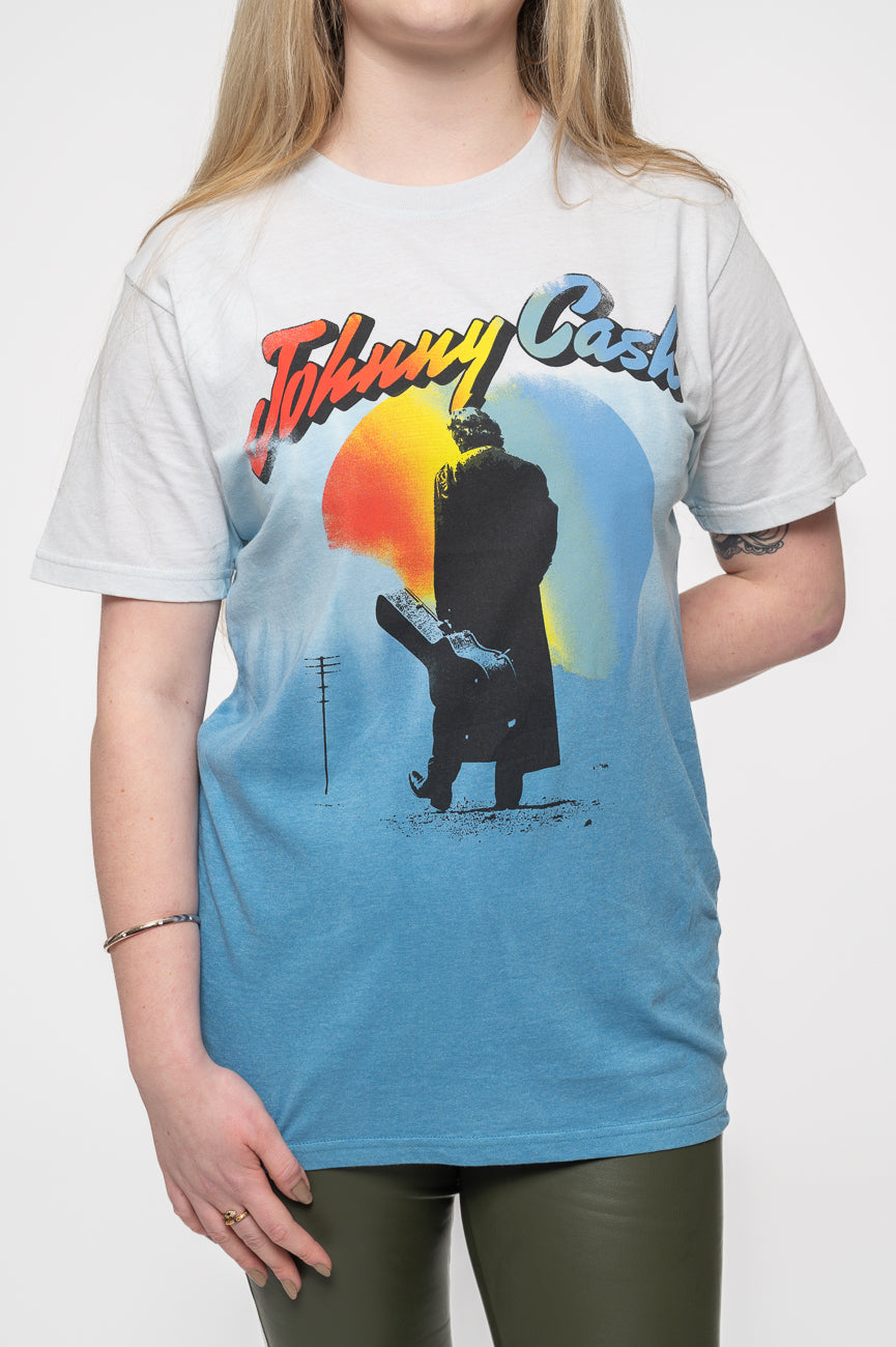 Johnny Cash Walking Guitar Dye Wash T Shirt product image 3