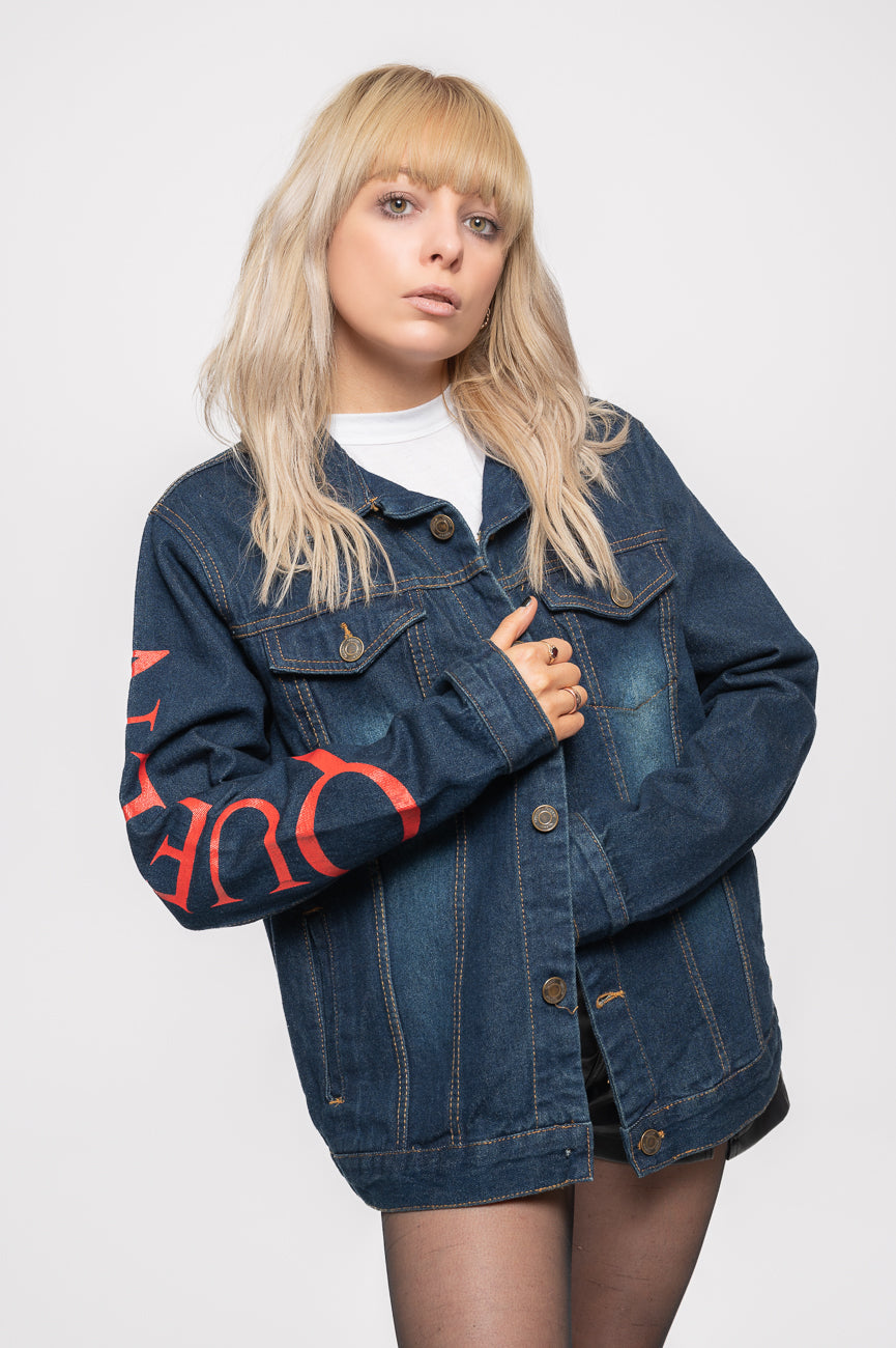 Queen White Crest Denim Jacket product image 1