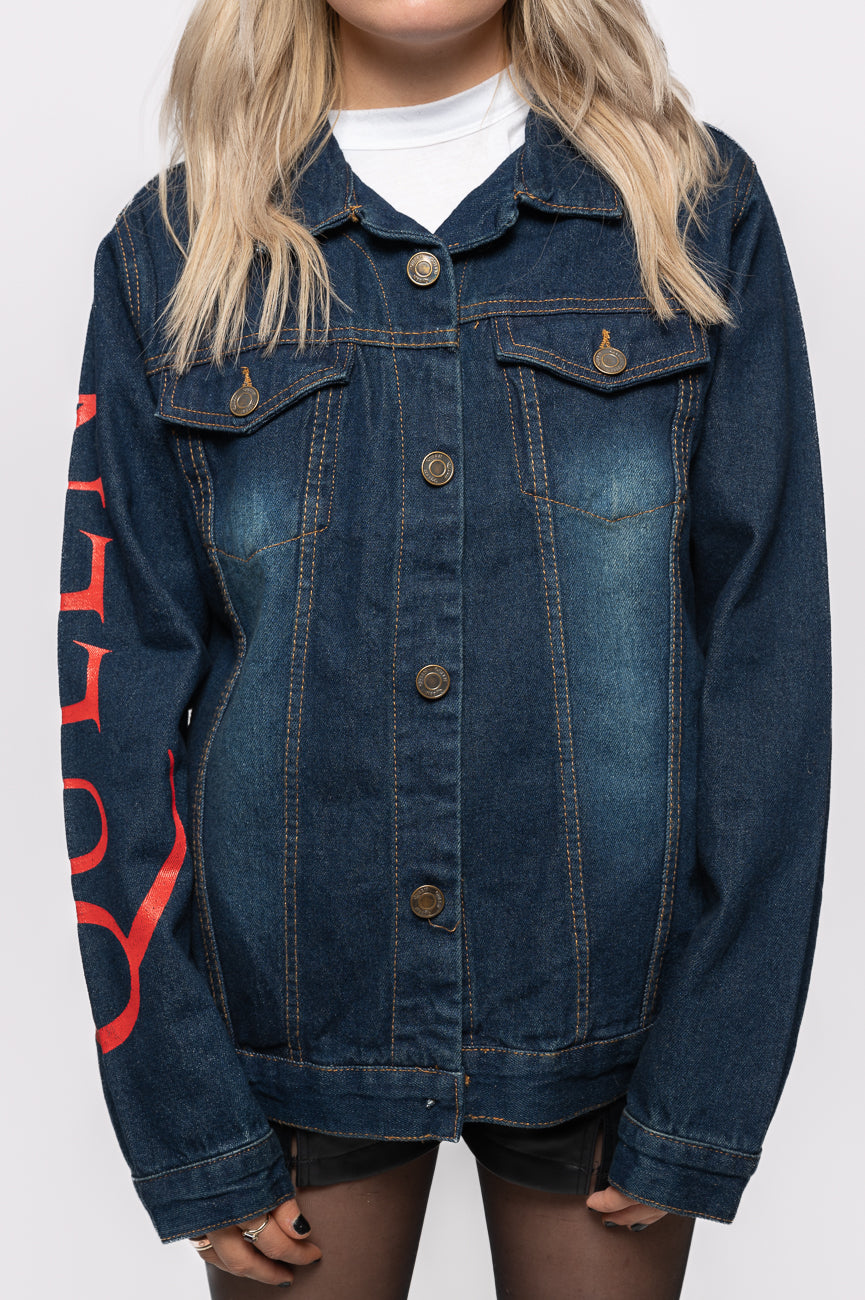 Queen White Crest Denim Jacket product image 3