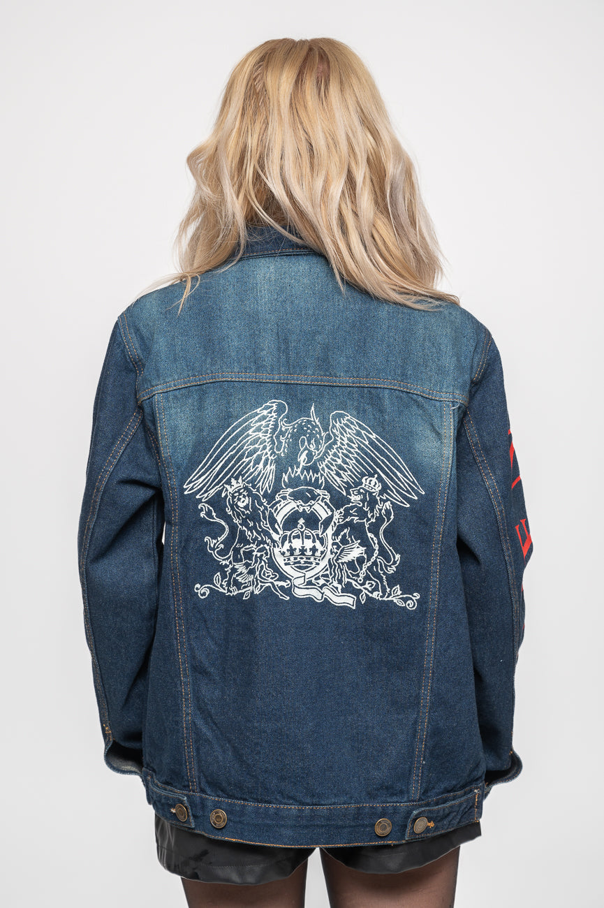 Queen White Crest Denim Jacket product image 4