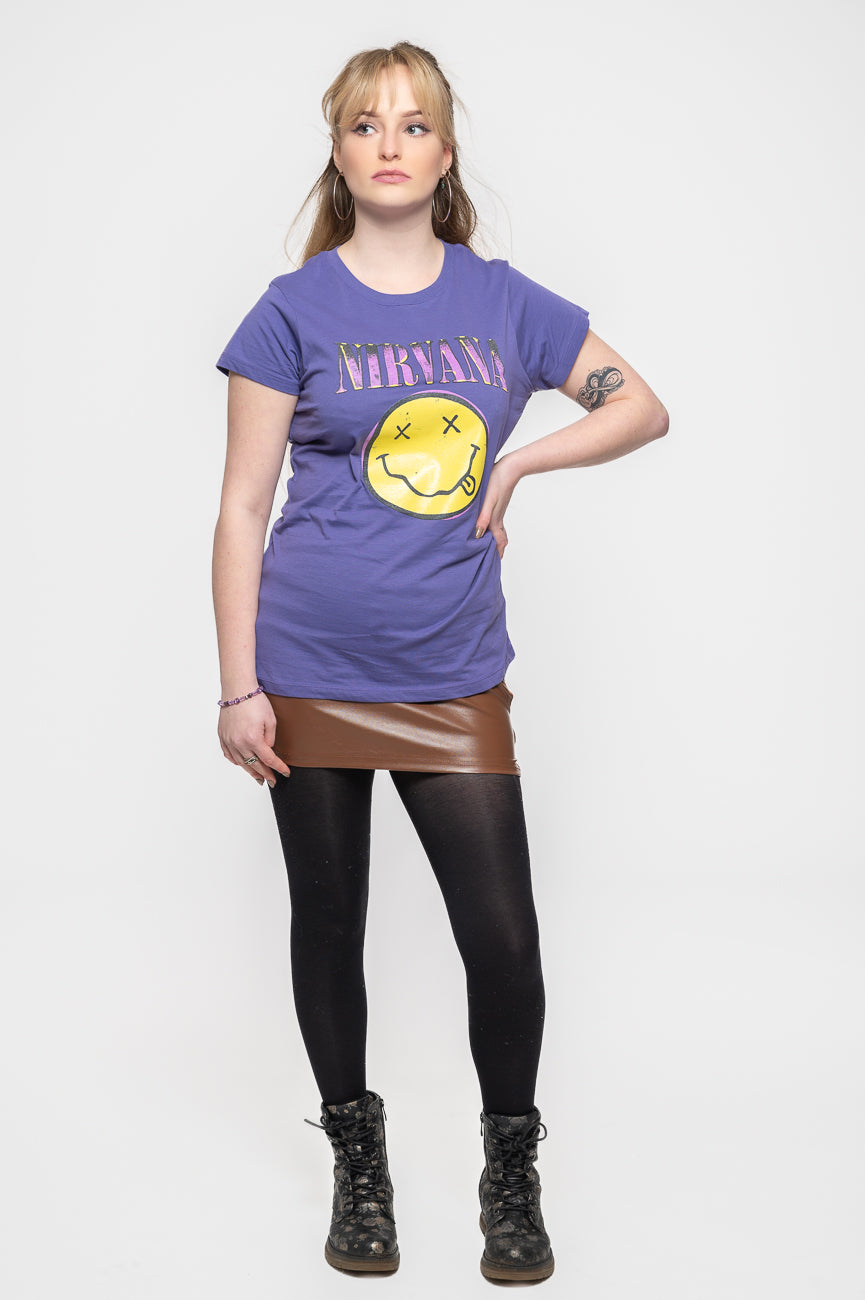 Nirvana Pink Grunge Smile Skinny T Shirt product image 2