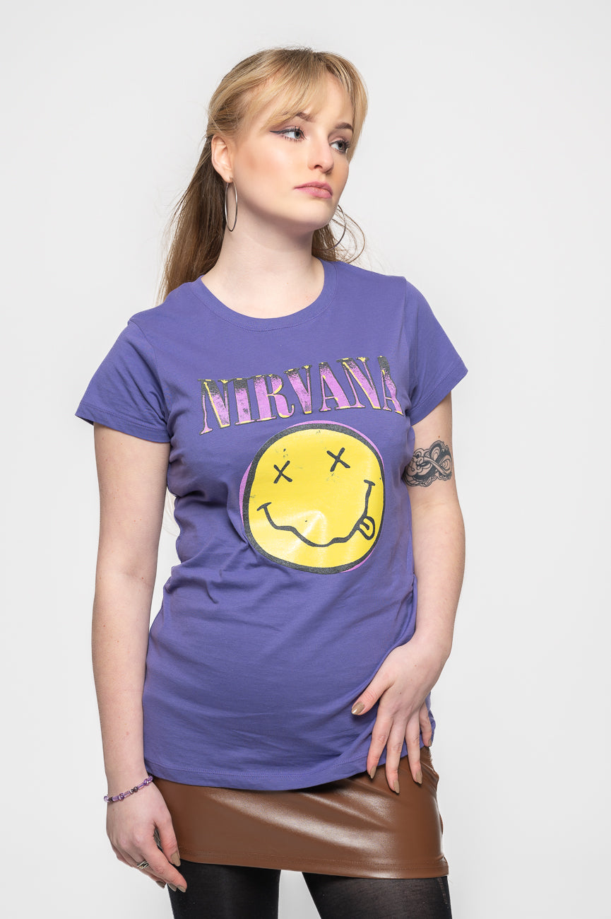 Nirvana Pink Grunge Smile Skinny T Shirt product image 1