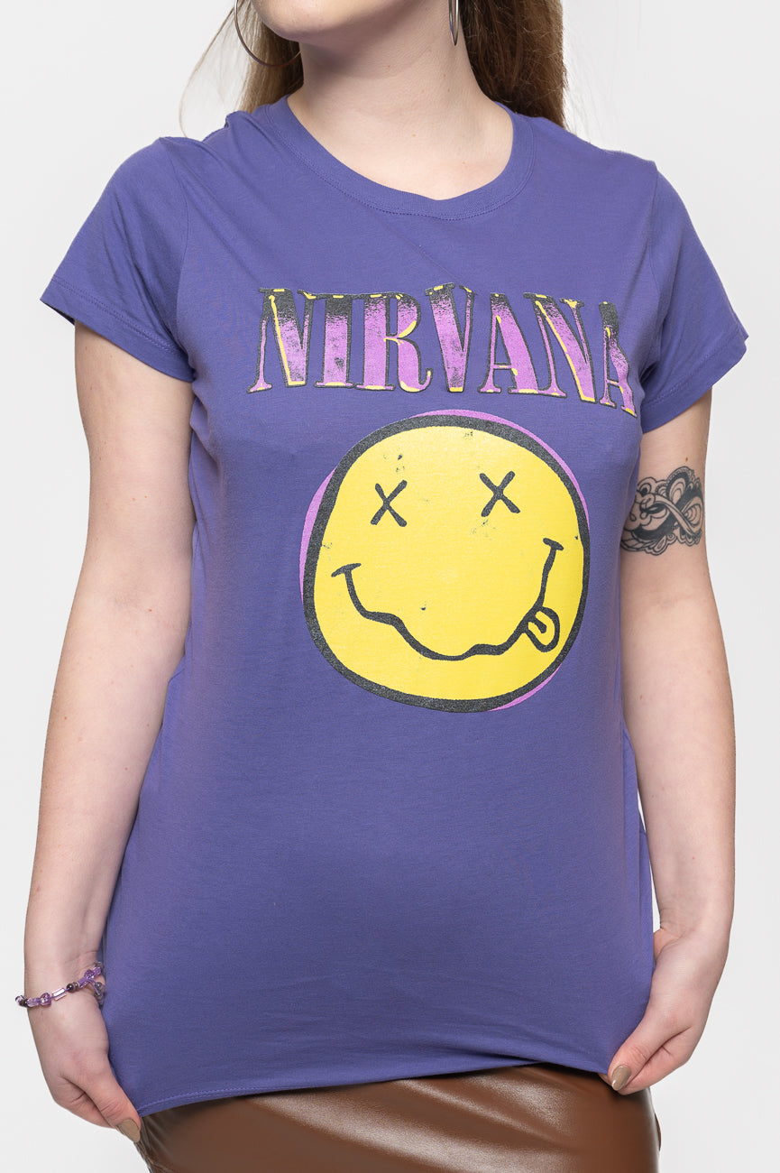 Nirvana Pink Grunge Smile Skinny T Shirt product image 3