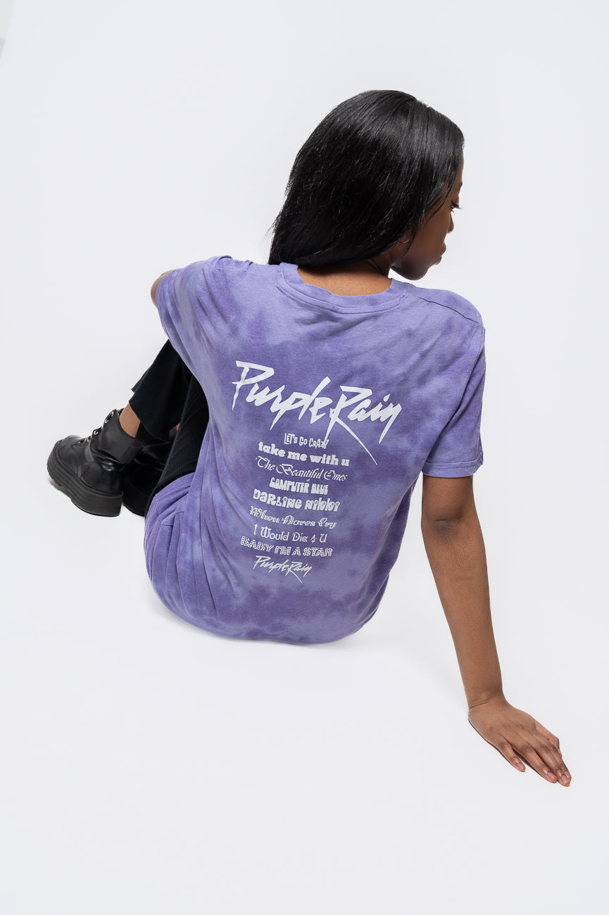 Prince Purple Rain Track List Dip Dye T Shirt product image 5