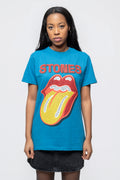 The Rolling Stones Diamante Tongue Teal T Shirt product image 1