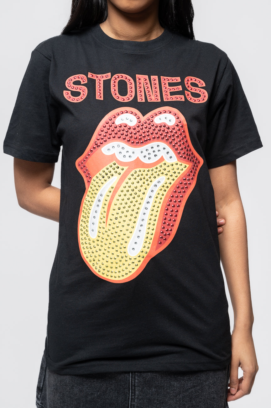 The Rolling Stones Diamante Tongue T Shirt product image 3