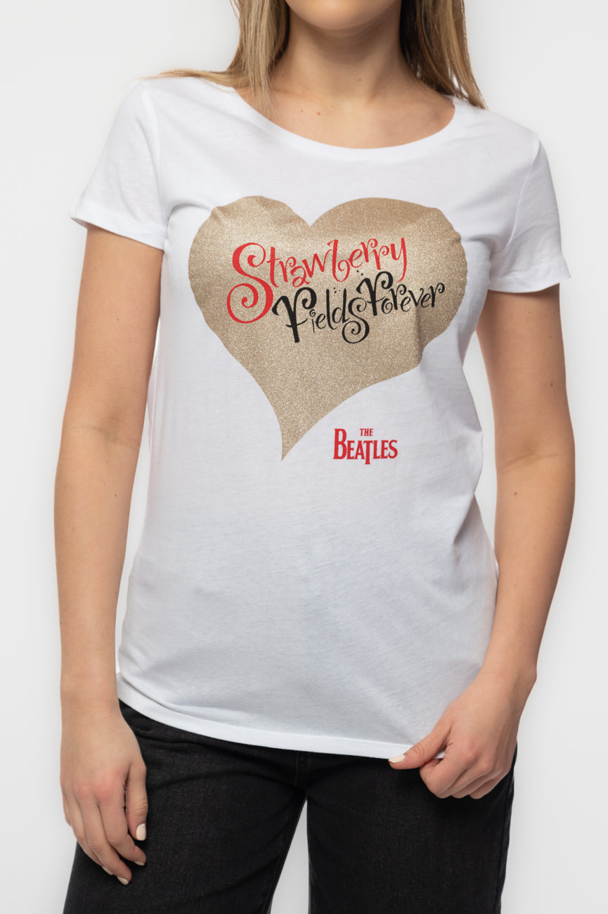 The Beatles Strawberry Fields Glitter Skinny Fit T Shirt product image 3
