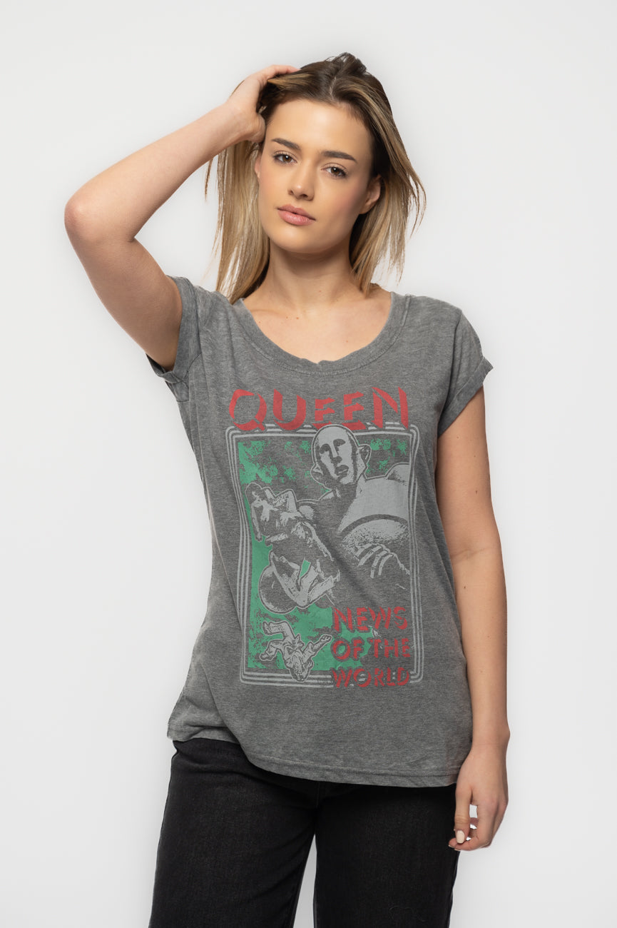 Queen News of the World Burnout T Shirt product image 1