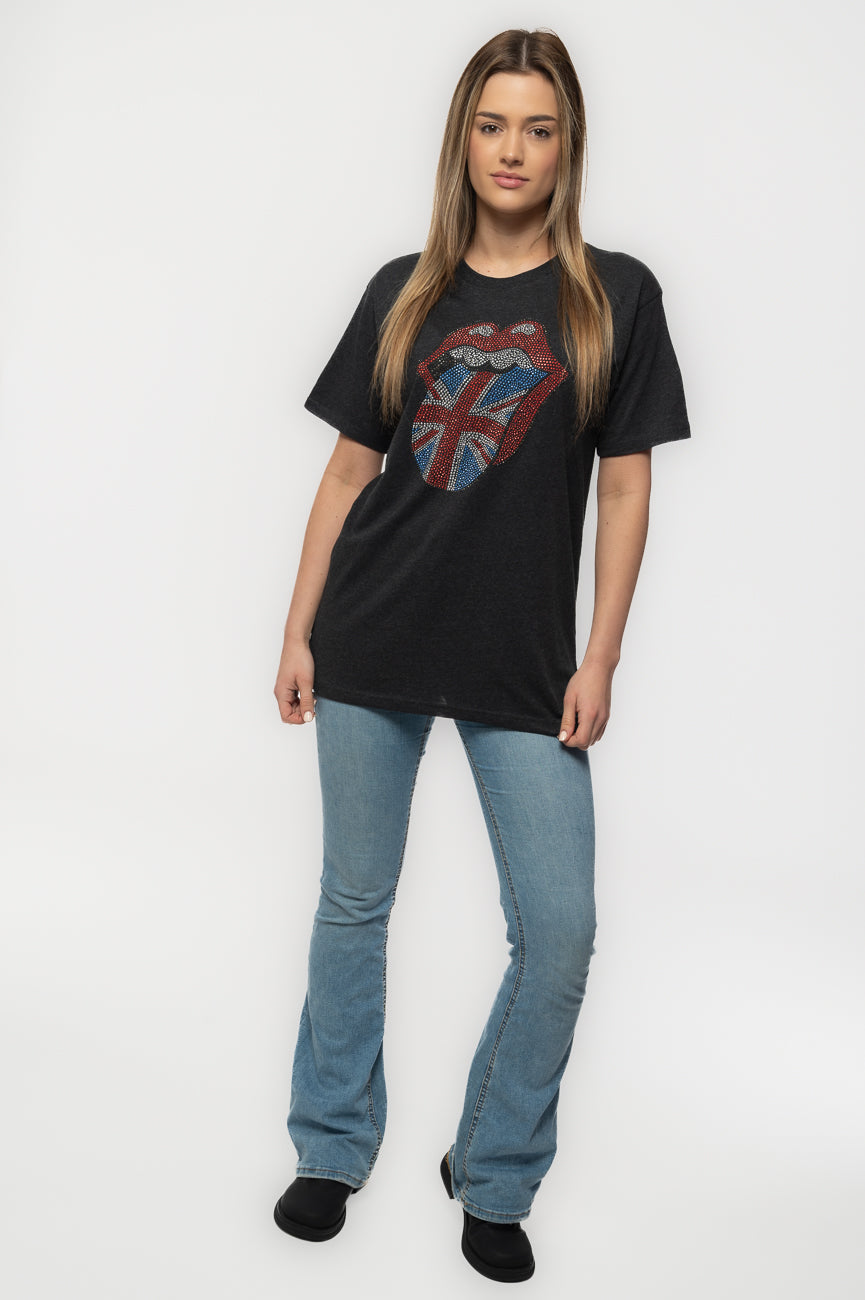 The Rolling Stones Union Jack Tongue Diamante Tee product image 2