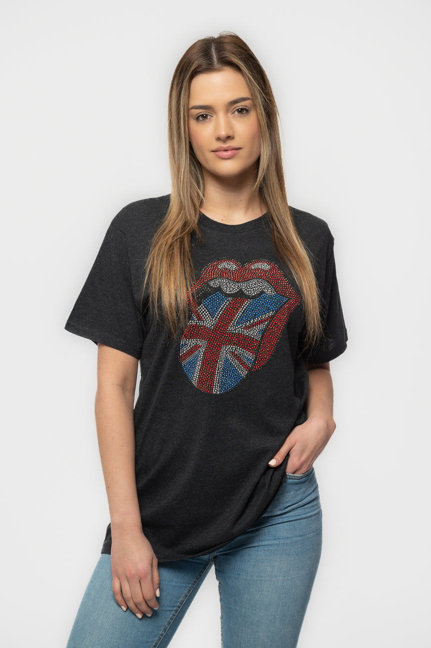 The Rolling Stones Union Jack Tongue Diamante Tee product image 1