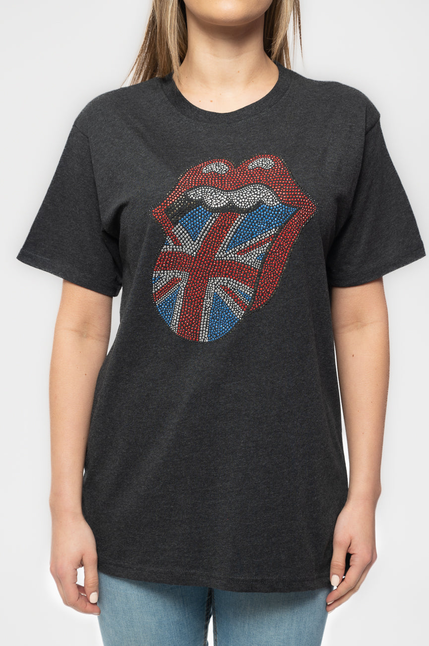 The Rolling Stones Union Jack Tongue Diamante Tee product image 3