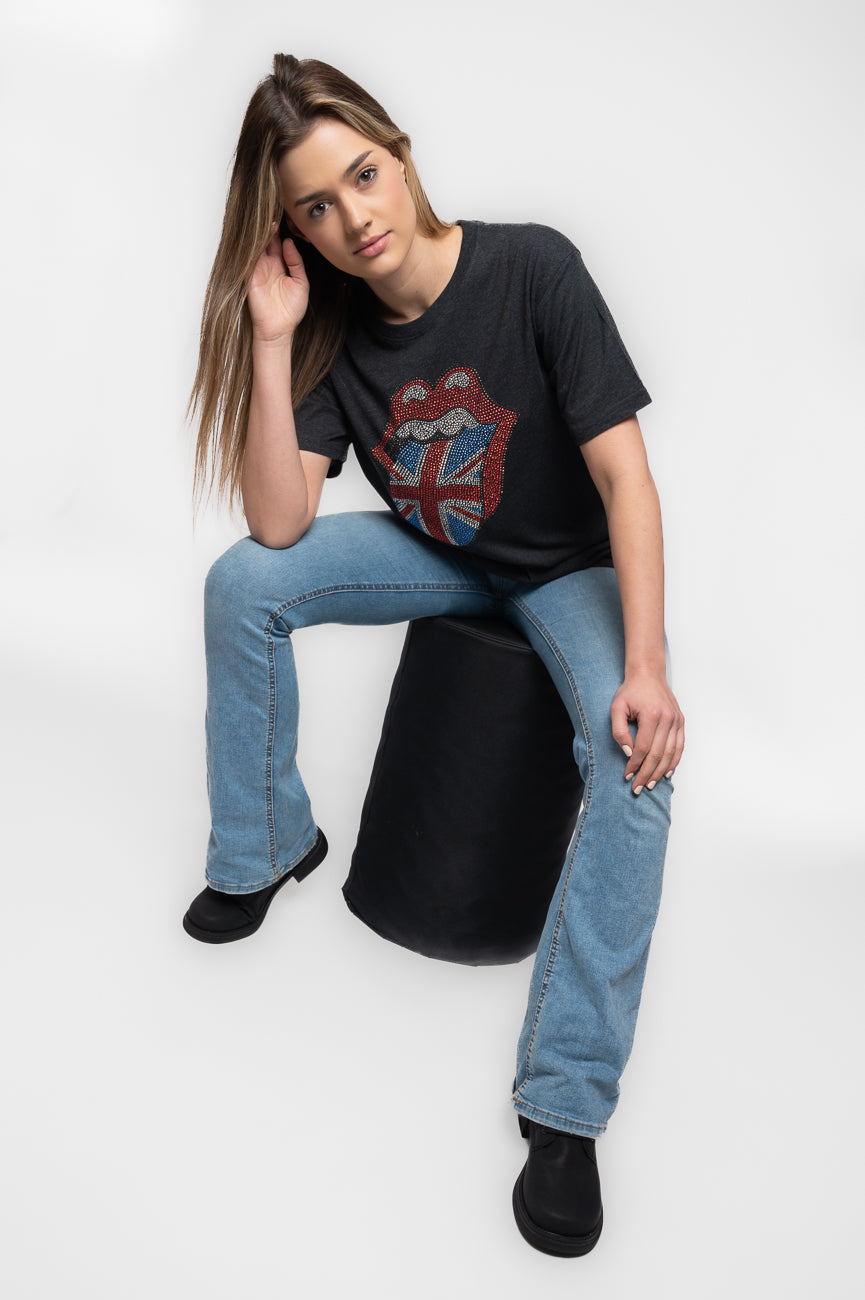 The Rolling Stones Union Jack Tongue Diamante Tee product image 5