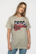 The Beatles Guitar and Flag Snow Wash T Shirt product image 1