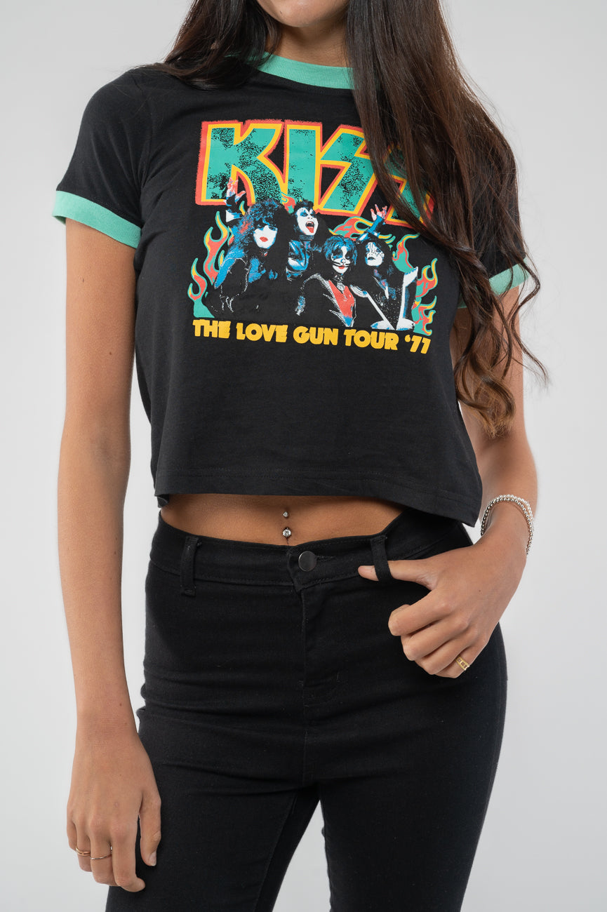 Kiss Love Gun Tour Ringer Crop Top product image 3
