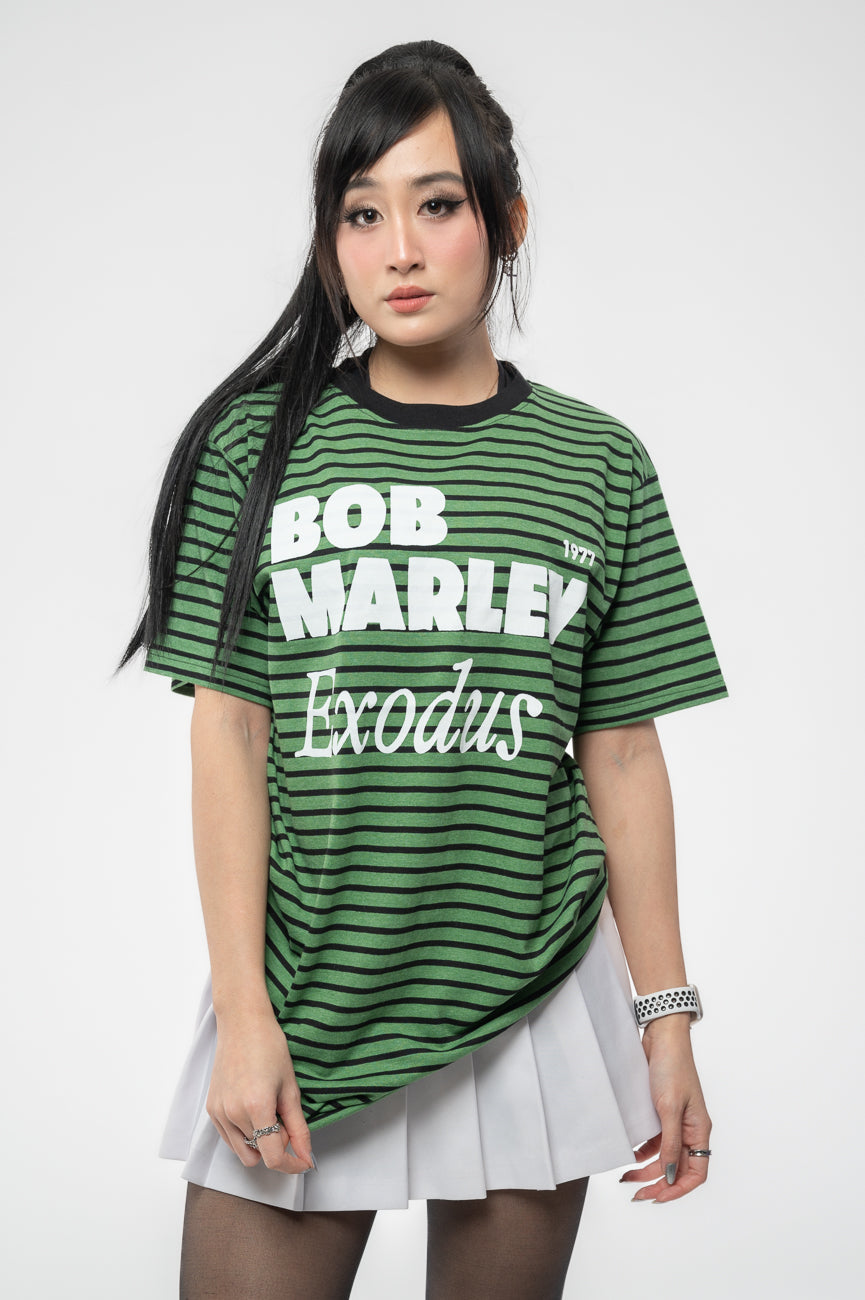 Bob Marley Exodus Striped Logo T Shirt product image 1