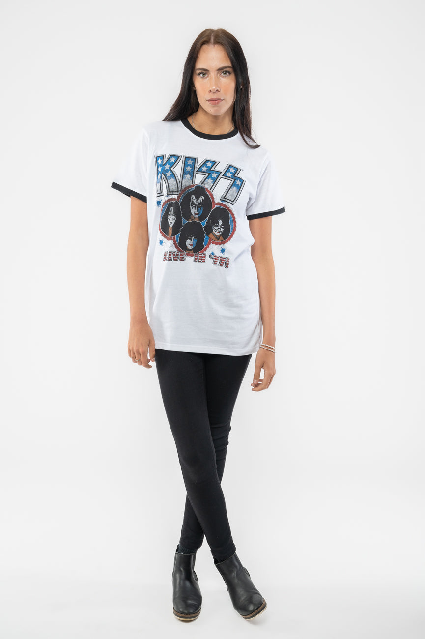 KISS Alive in 77 Vintage Ringer T Shirt product image 2