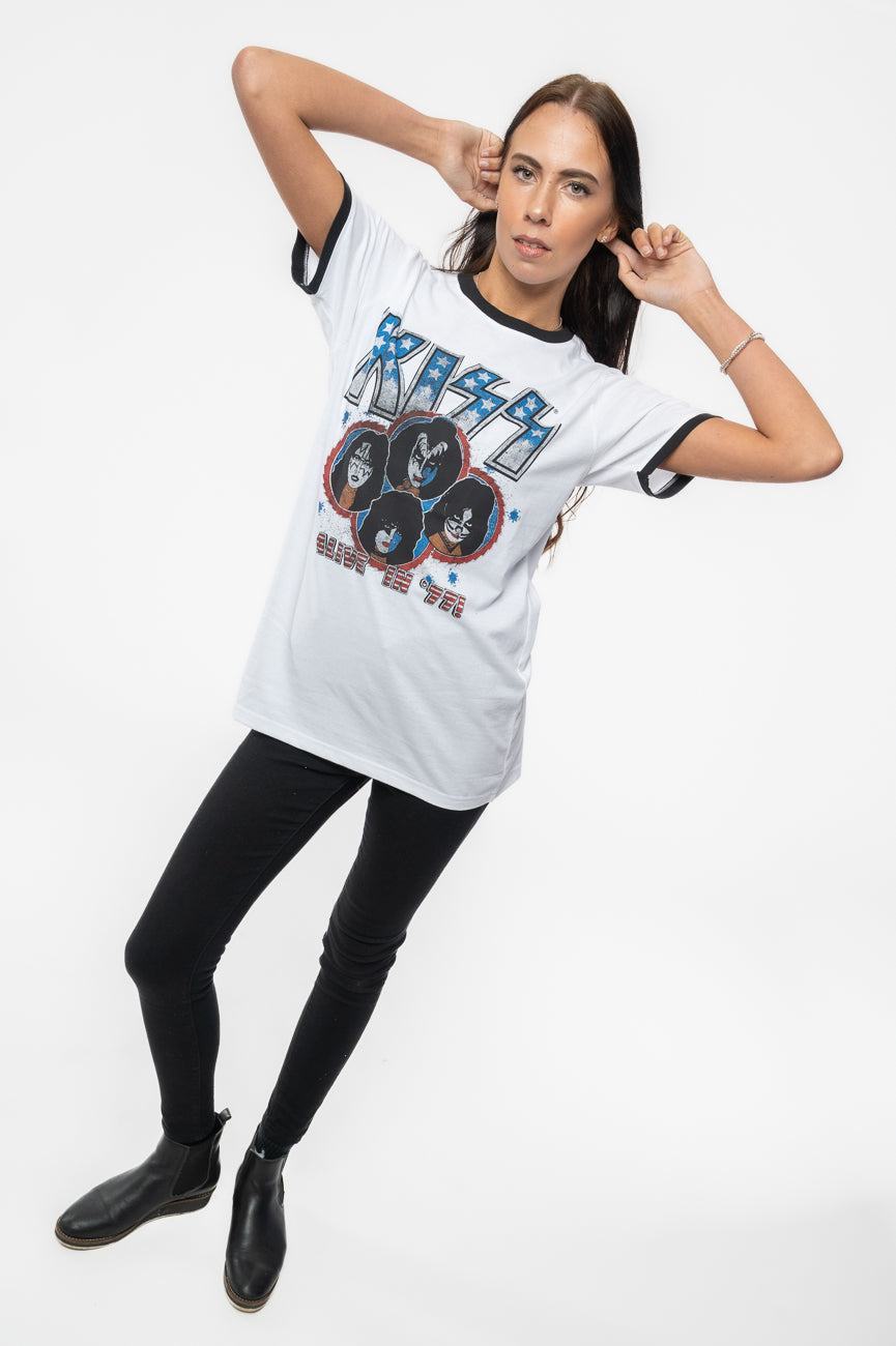 KISS Alive in 77 Vintage Ringer T Shirt product image 5