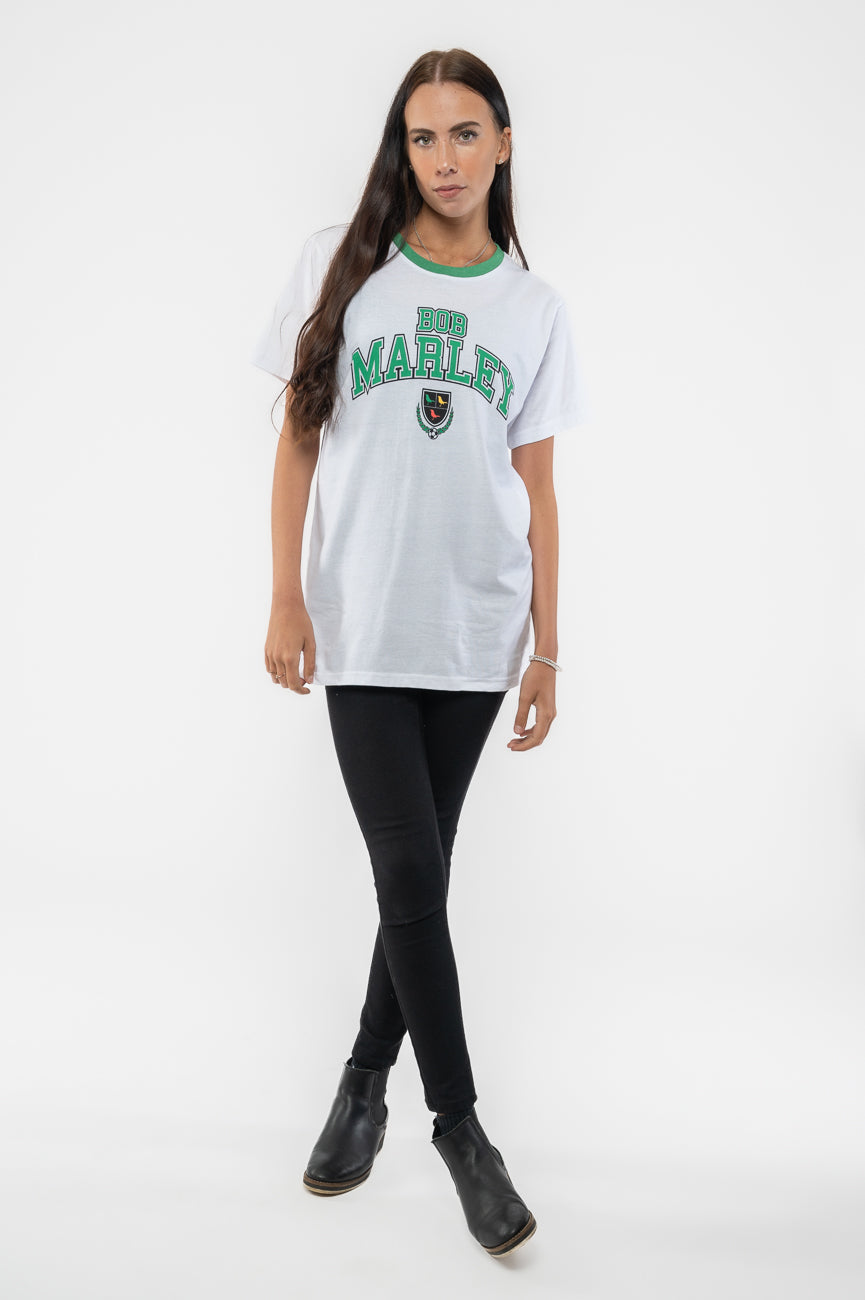 Bob Marley Collegiate Crest Ringer T Shirt product image 2