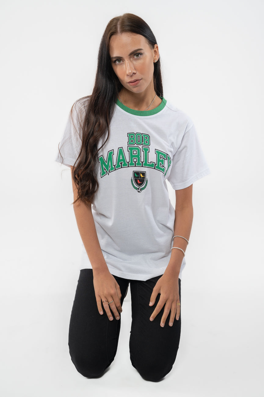 Bob Marley Collegiate Crest Ringer T Shirt product image 5