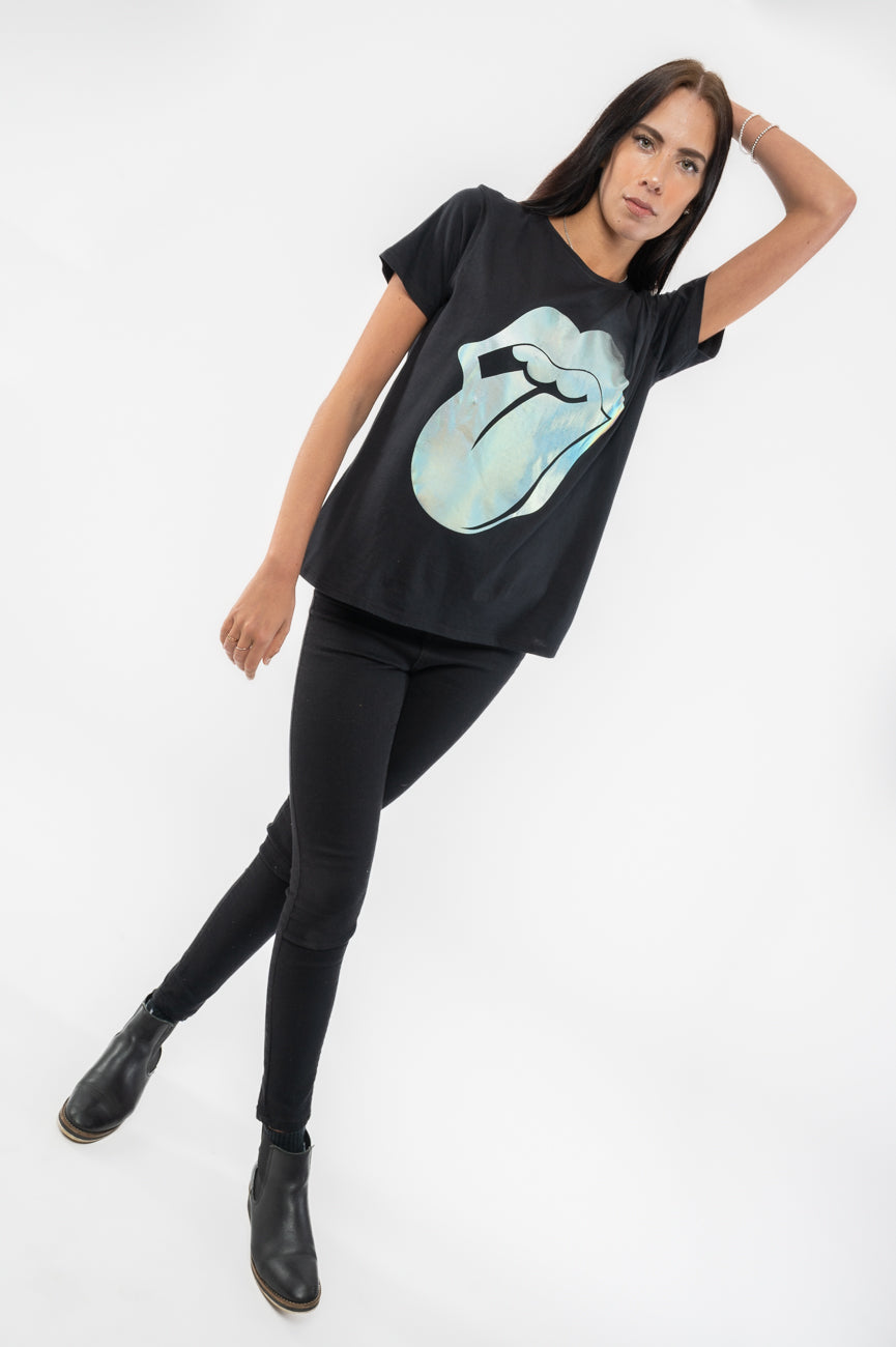 The Rolling Stones Hologram Foil Tongue Skinny Fit T Shirt product image 5