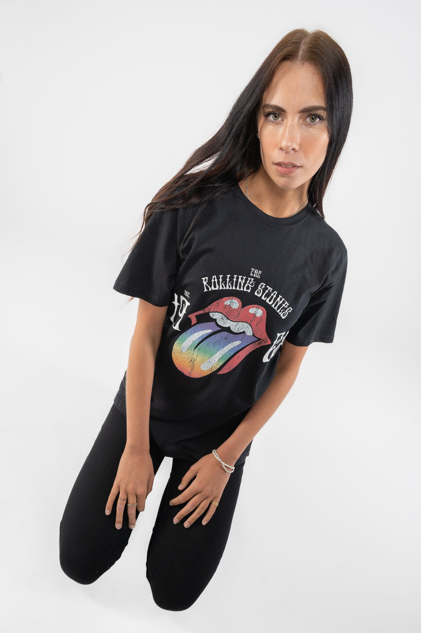 The Rolling Stones Sixty Rainbow Tongue 1962 Puff print T product image 5