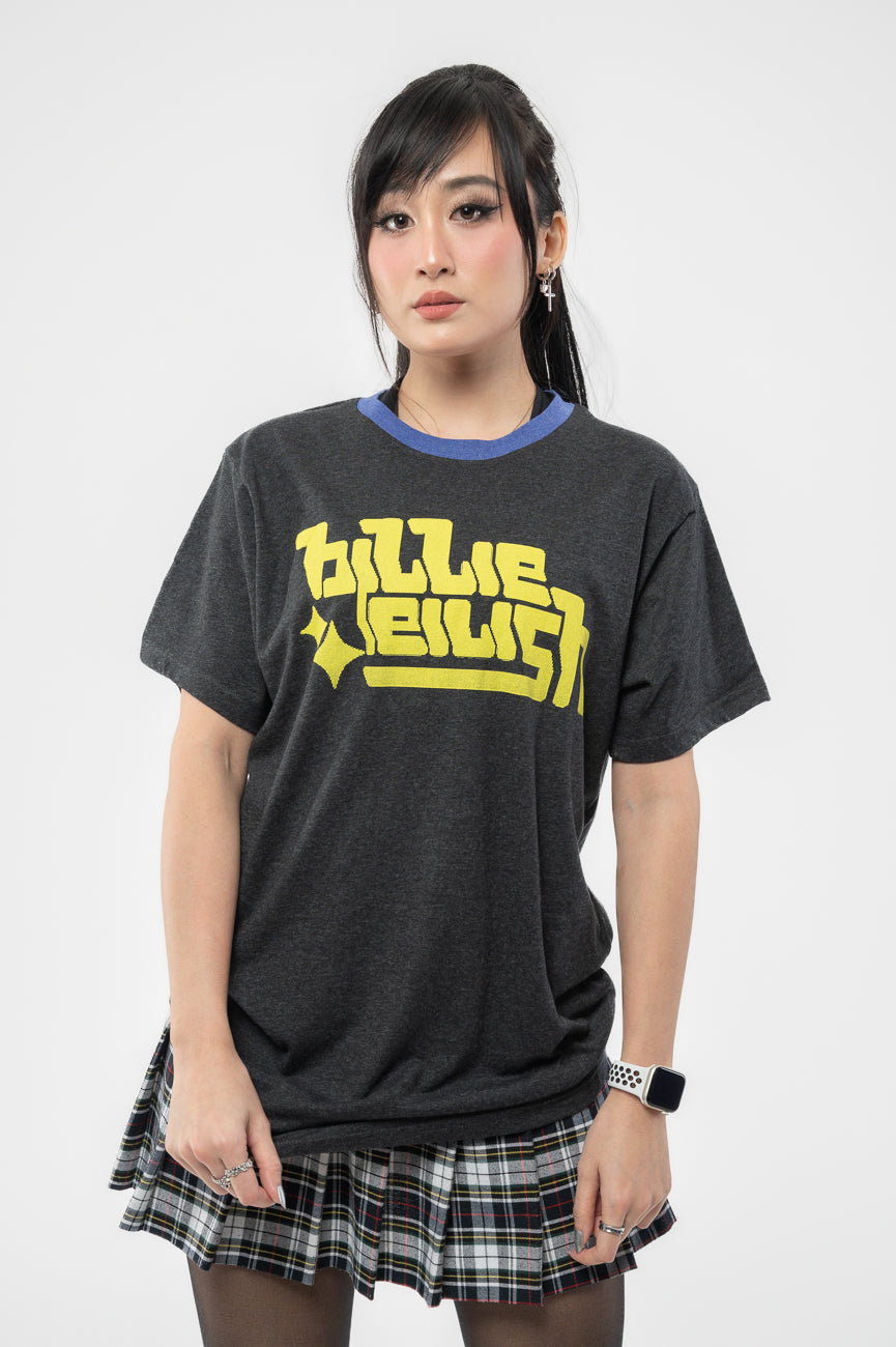 Billie Eilish Neon Green Logo Ringer T Shirt product image 1