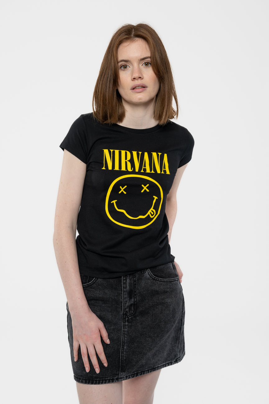 Nirvana Yellow Grunge Smile Skinny T Shirt product image 1