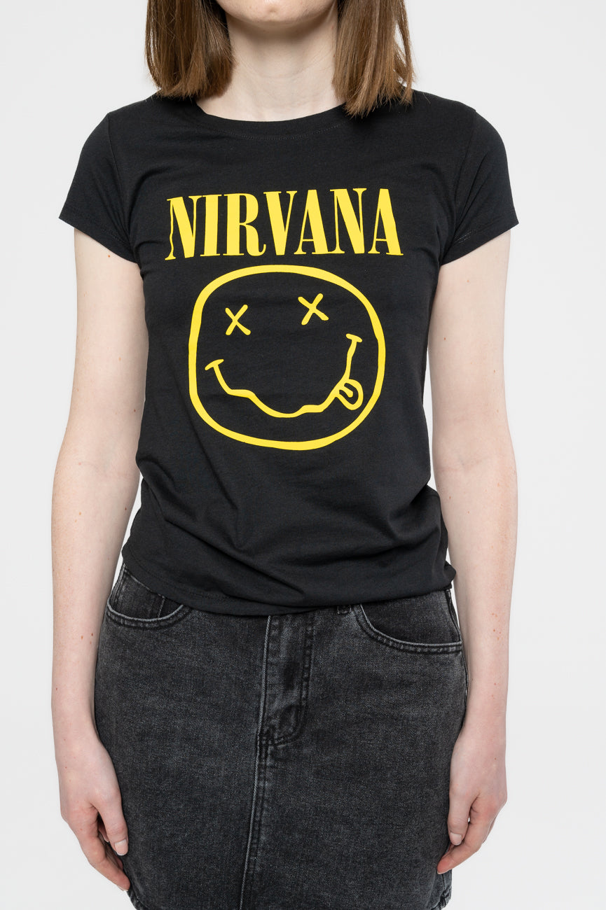Nirvana Yellow Grunge Smile Skinny T Shirt product image 3
