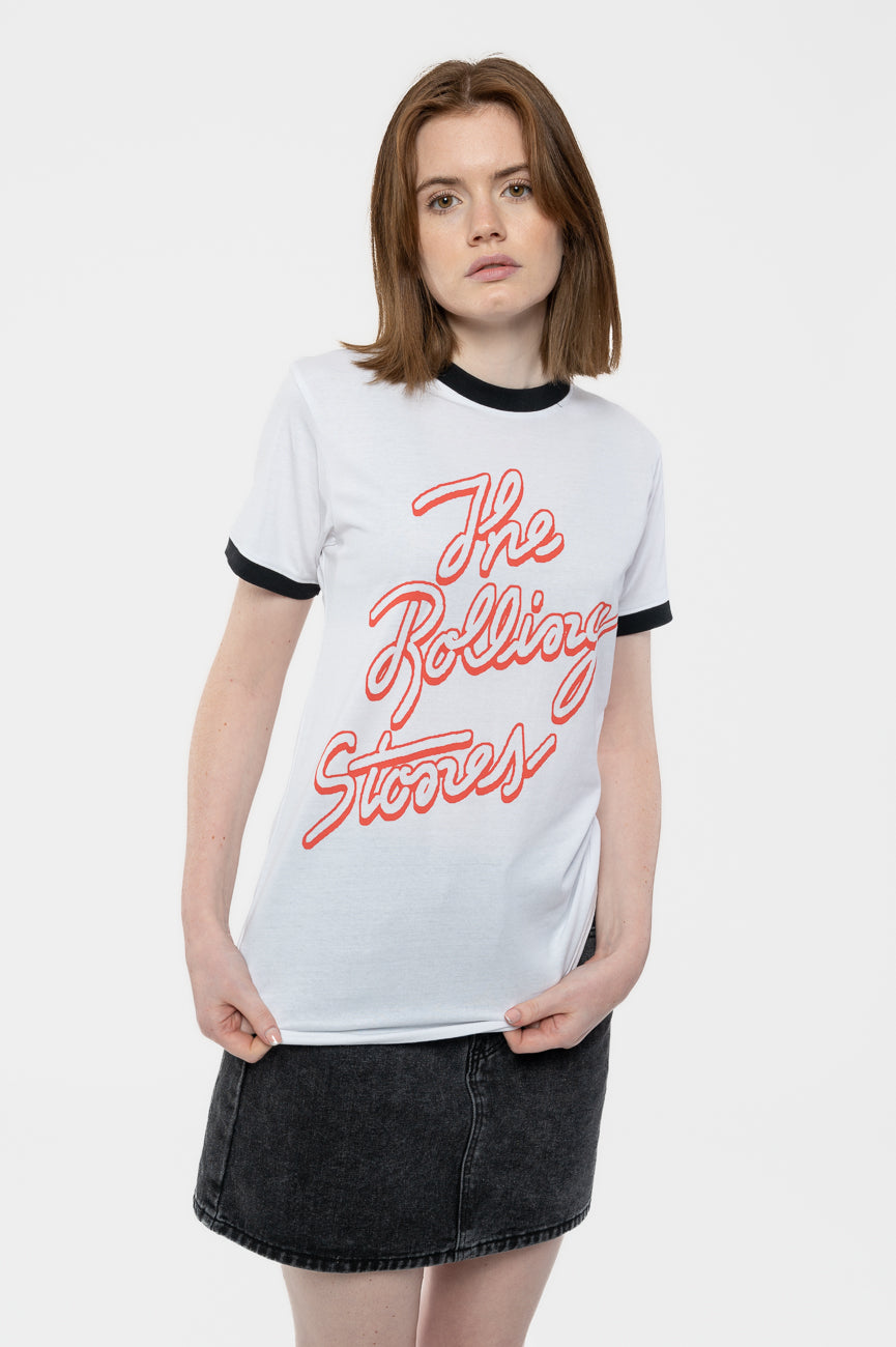 The Rolling Stones Signature Band Logo Ringer T Shirt product image 1