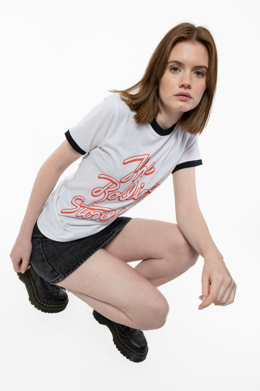 The Rolling Stones Signature Band Logo Ringer T Shirt product image 5