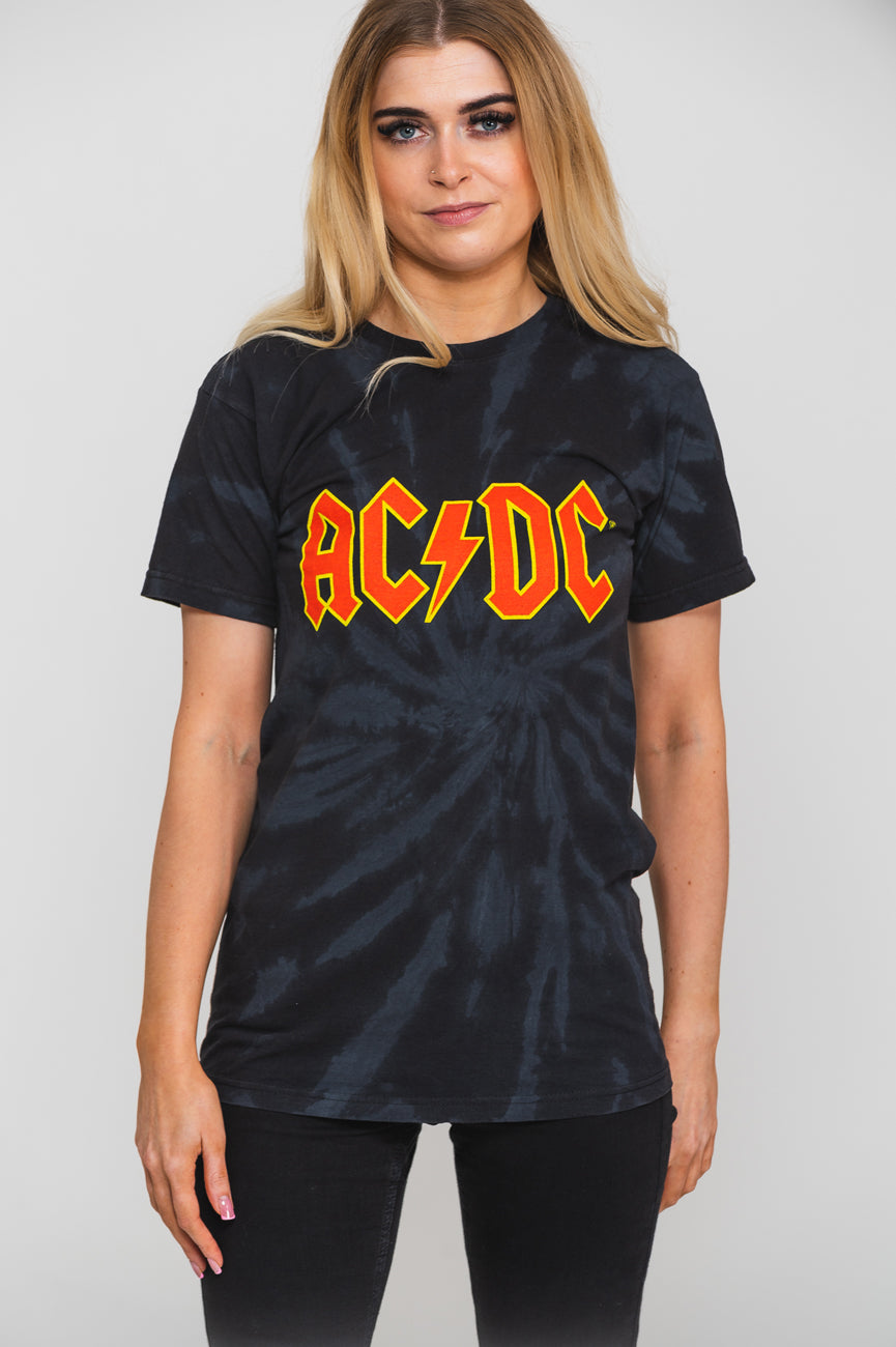 AC/DC Classic Band Logo Dip Dye T Shirt product image 1