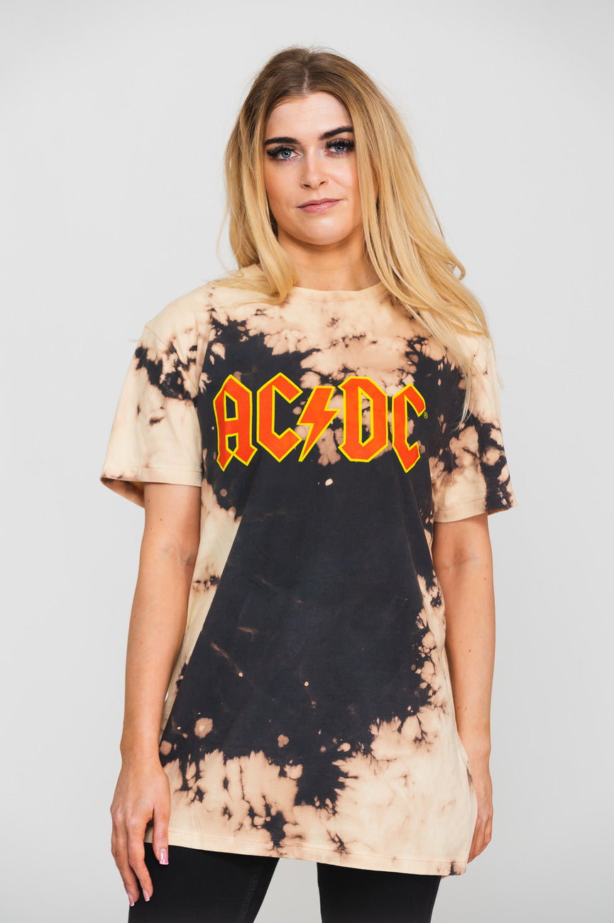 AC/DC Classic Band Logo Dip Dye T Shirt product image 1