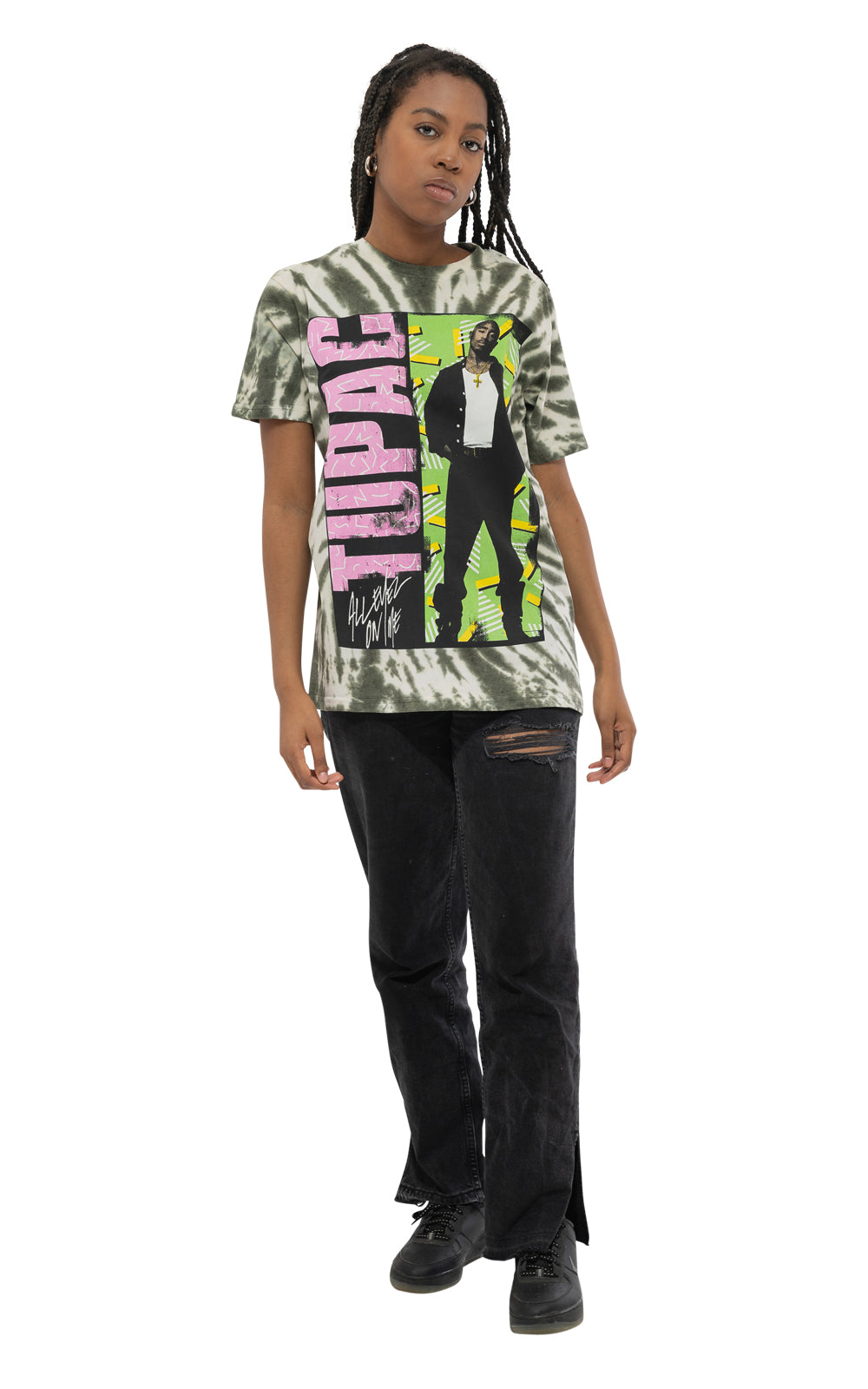 Tupac All Eyez On Me Dip Dye Wash T Shirt product image 2