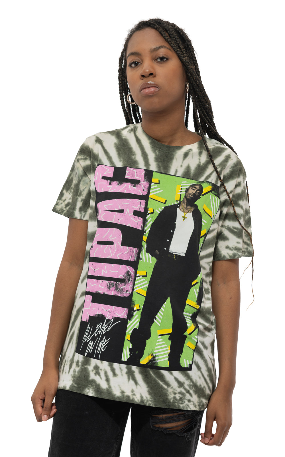 Tupac All Eyez On Me Dip Dye Wash T Shirt product image 1