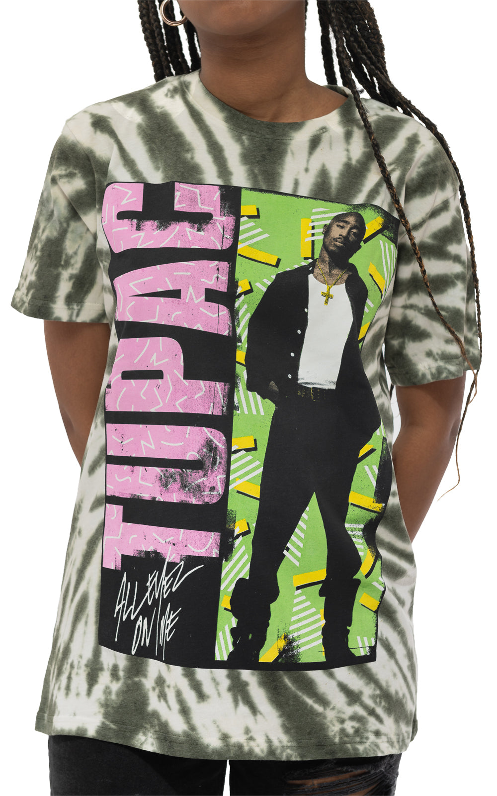 Tupac All Eyez On Me Dip Dye Wash T Shirt product image 3
